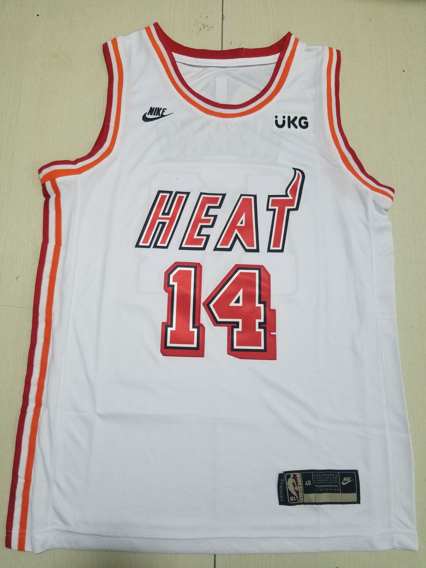 Men Miami Heat #14 Herro White Throwback Nike 2022 NBA Jersey->miami heat->NBA Jersey